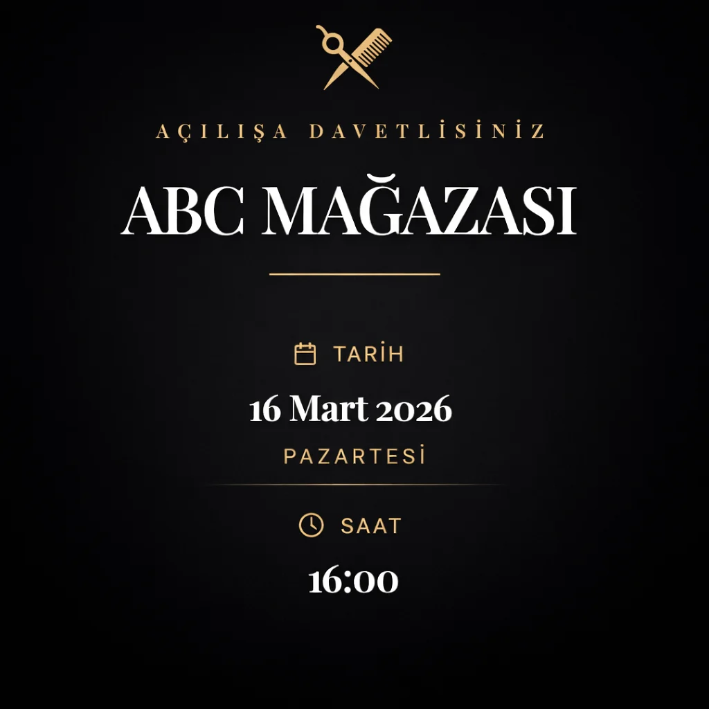 Açılış Davetiyesi – Siyah