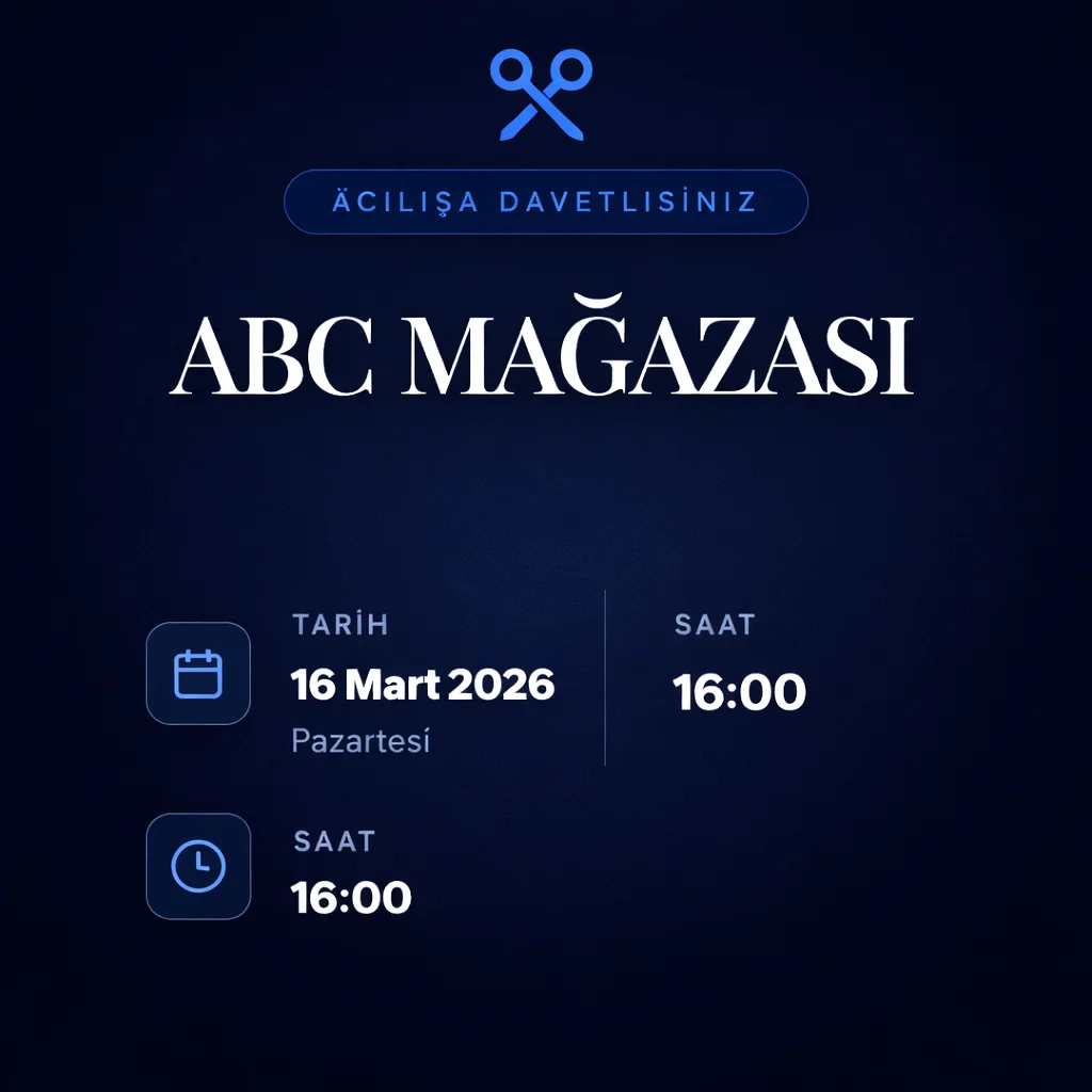 Açılış Davetiyesi – Mavi