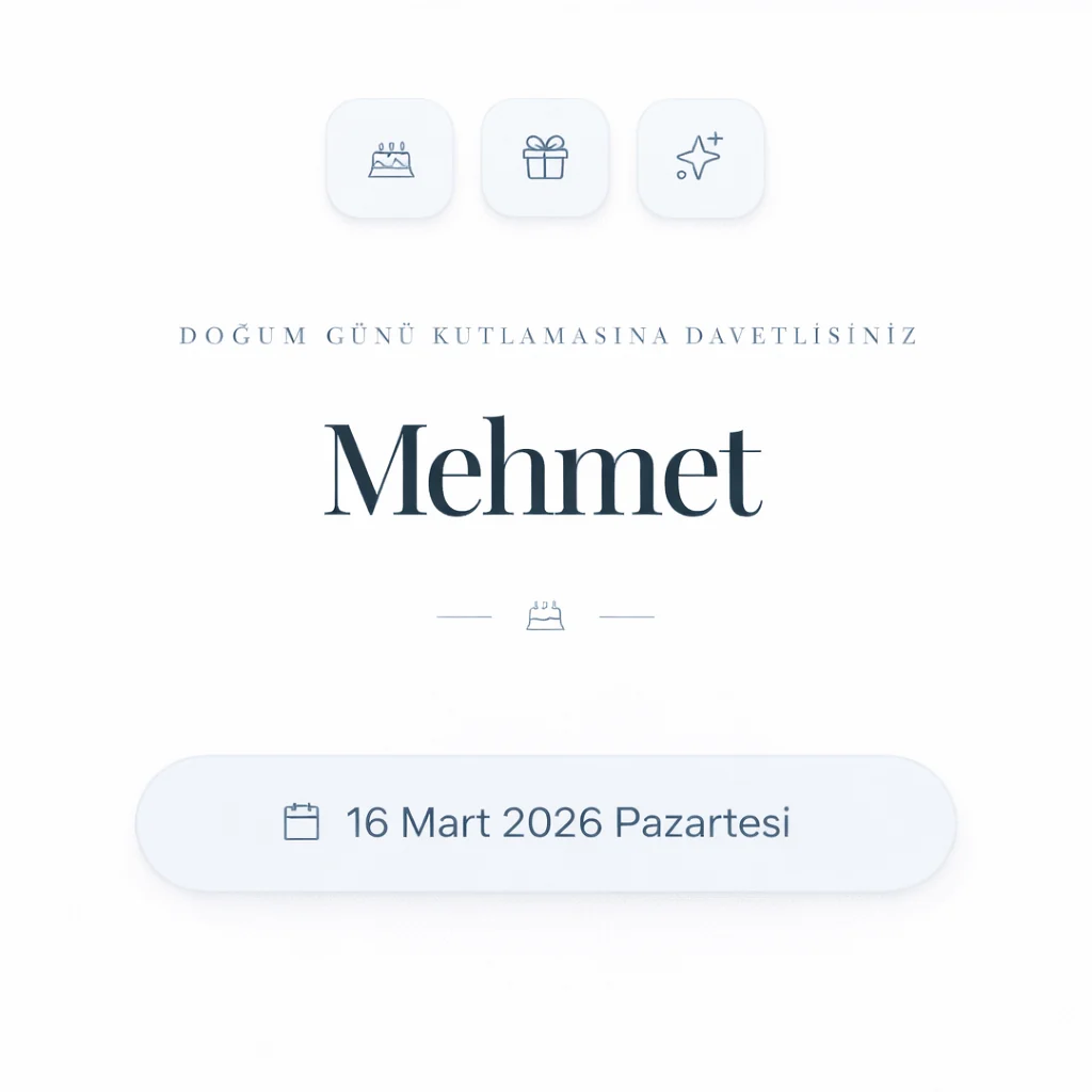 Doğum Günü Davetiyesi – Modern