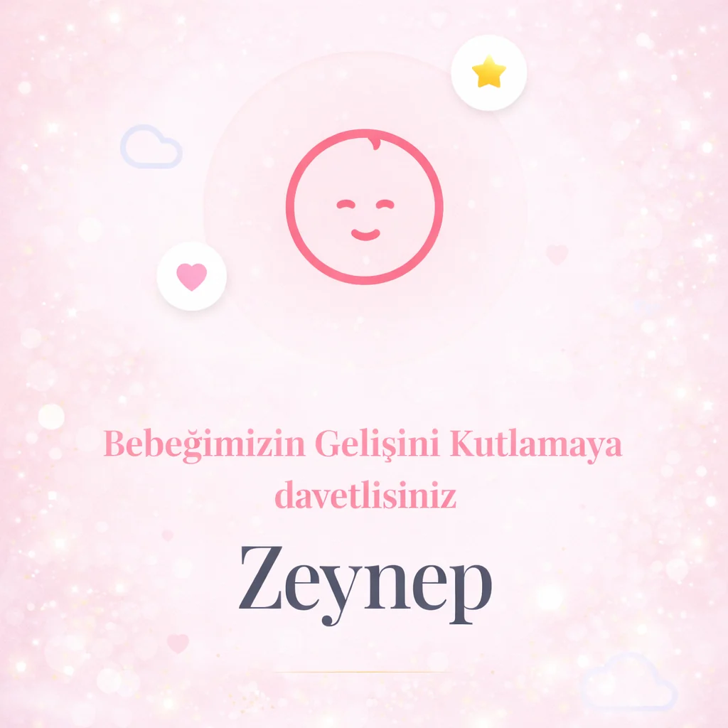 Baby Shower Davetiyesi – Pembe