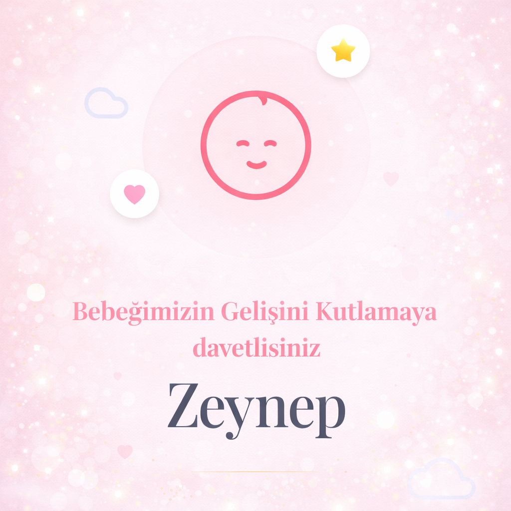 Baby Shower Davetiyesi – Pembe