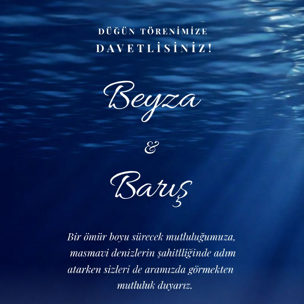 Beyza & Barış çiftine yaptığımız davetiyemiz.
