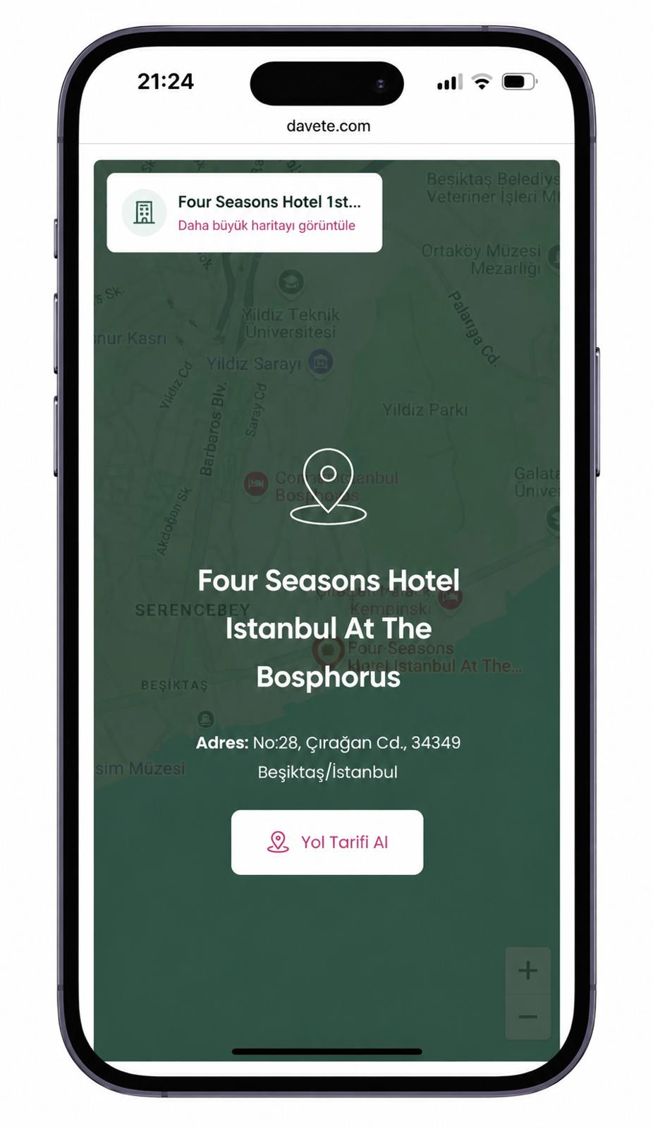 Konum ve yol tarifi mockup