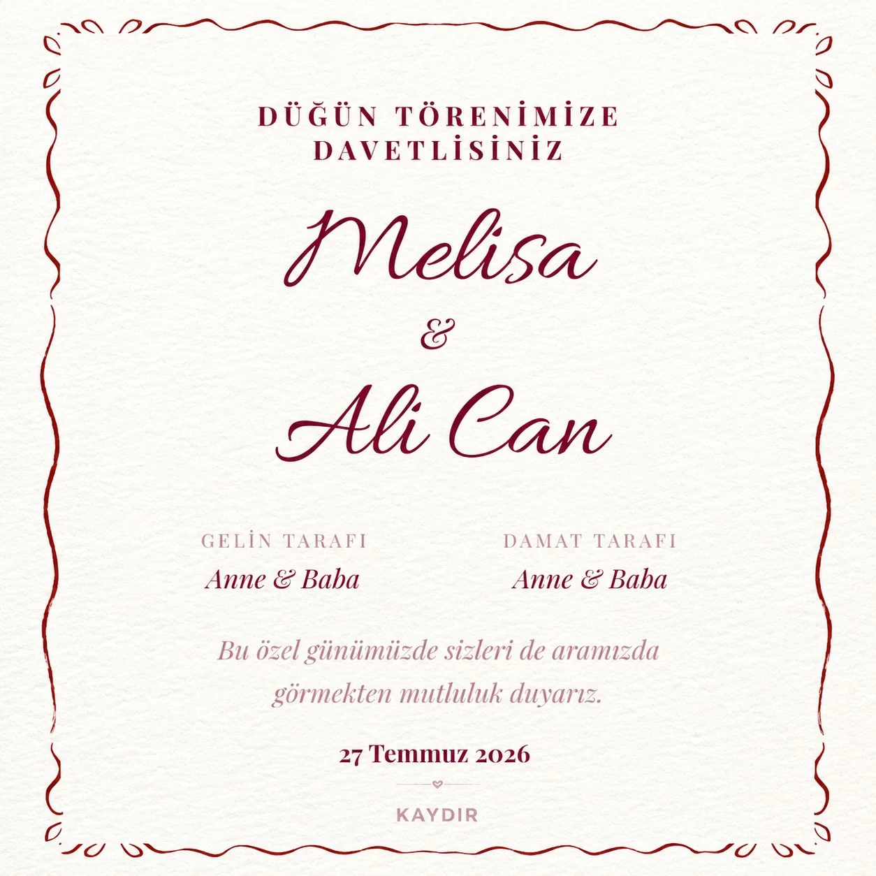 Düğün Davetiyesi - Karasevda 2
