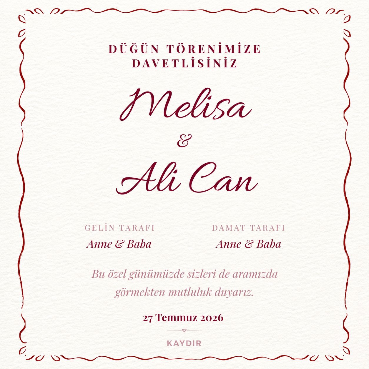 Düğün Davetiyesi - Karasevda 2