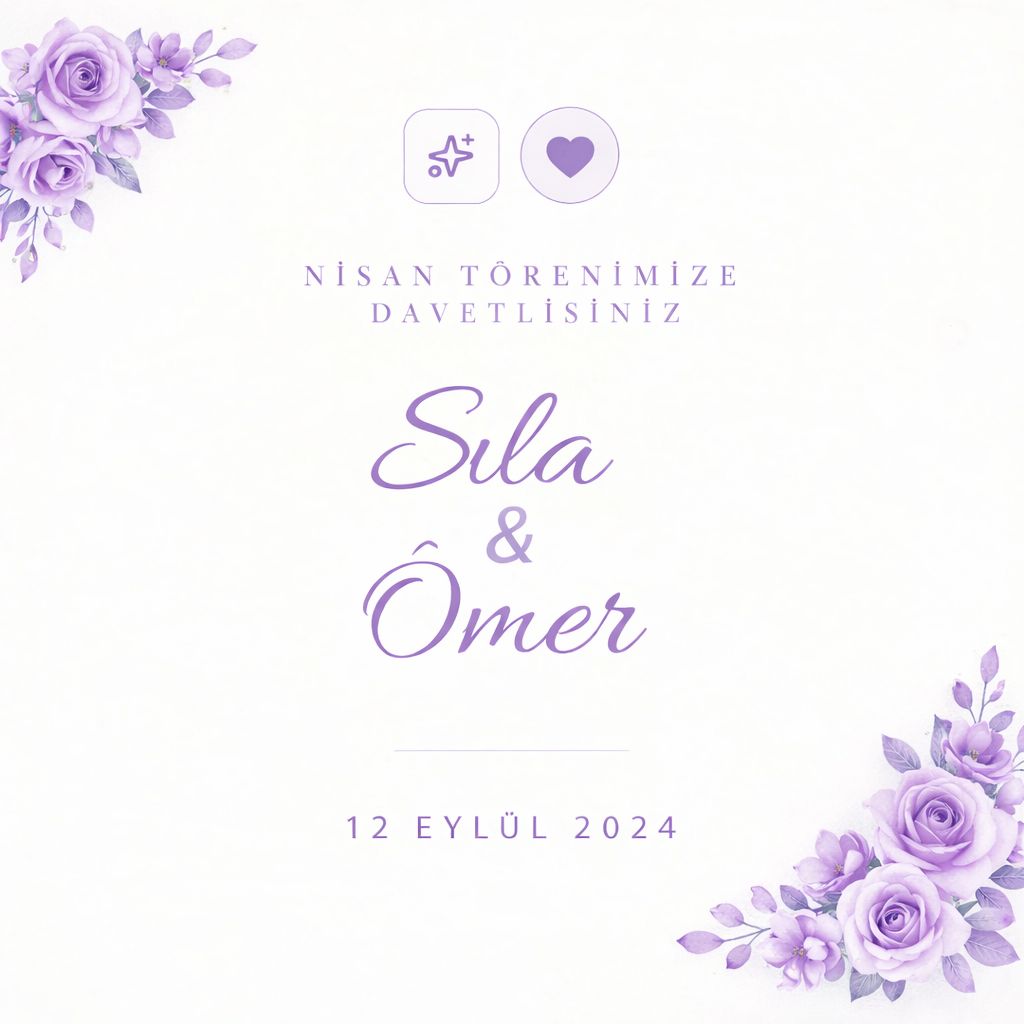 Sıla & Ömer çiftine yaptığımız davetiyemiz.